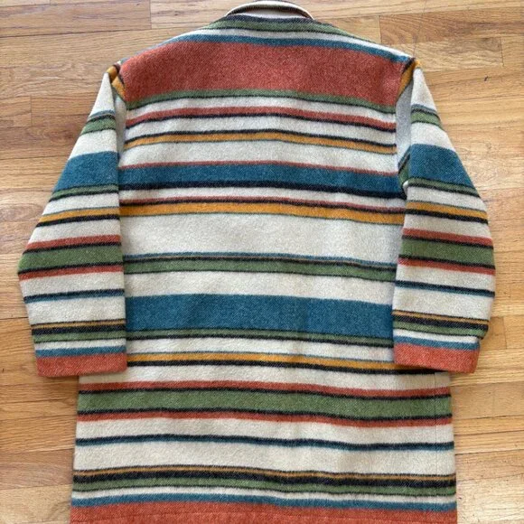 Vintage Woolrich Southwestern Stripe Women's Coat Medium Lined Wool Mohair - Picture 4 of 9